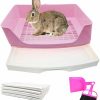 Small Animal Tfwadmx | Tfwadmx Large Rabbit Litter Box Bunny Corner Toilet Potty Trainer With Drawer Bigger Pet Pan For Adult Guinea Pigs Chinchilla Hamster Hedgehog And Other Animals (Blue)