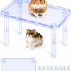 Small Animal Bissap | Bissap Hamster Platform, Plastic Play Platform Mice Stand Platform For Dwarf Syrian Hamsters Gerbils Mice Degus Or Other Small Pets Cage Accessories - Transparent