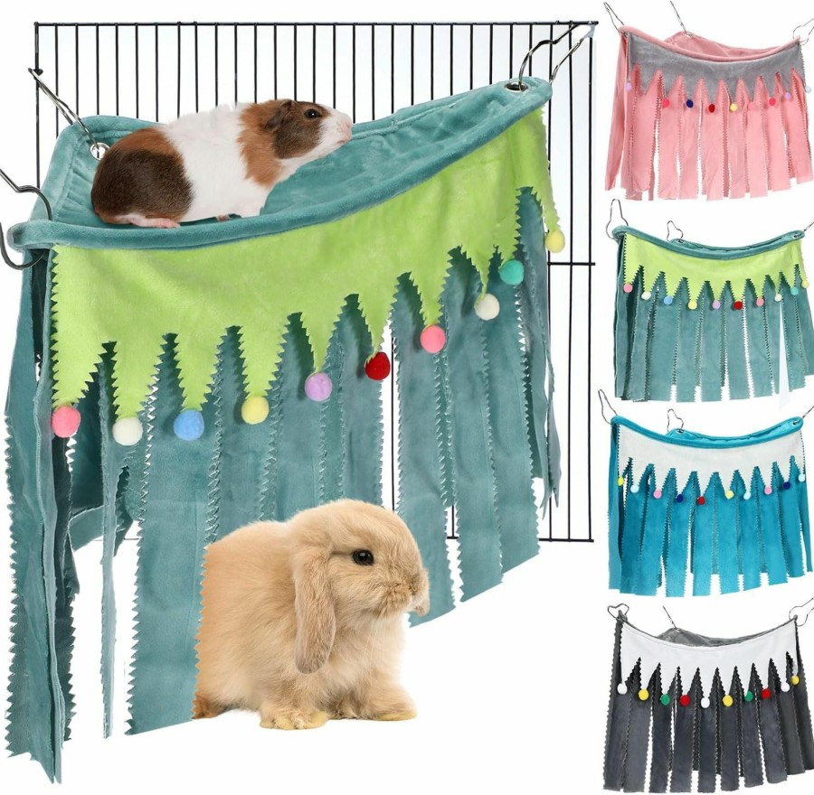 Small Animal Berlune | Berlune 4 Pcs Guinea Pig Hideout Small Animal Corner Fleece Hideaway Accessories And Sleeping Bed Removable Cozy Hammock Cage Hanging Decoration For Bunny Hamster Chinchilla Ferret