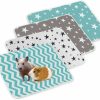 Small Animal CNTOPKITER | Cntopkiter 4Packs Guinea Pig Fleece Cage Liners, Guinea Pig Pee Pads - Absorbent Washable Reusable Bedding Pads, Hamster Cage Pee Pad For Small Animals, Guinea Pig Accessories