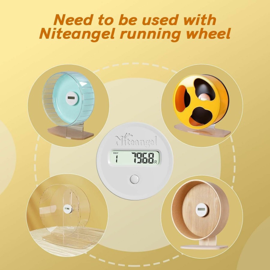 Small Animal Niteangel | Niteangel Accurately Hamster Wheel Pedometer- Small Animal Step Counter For Niteangel Super-Silent Hamster Wheel | Acrylic Wheel | Wooden Wheel (Niteangel Wheel Pedometer)