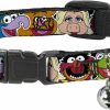 Small Animal Buckle-Down | Buckle-Down Breakaway Cat Collar - Muppets Faces Close-Up Black - 1/2\" Wide - Fits 9-15\" Neck - Large