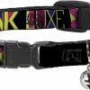 Small Animal Buckle-Down | Buckle-Down Breakaway Cat Collar - Tink Luxe Sketch Black/Multi Neon - 1/2\" Wide - Fits 9-15\" Neck - Large