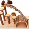 Small Animal Tfwadmx | Wooden Hamster Bridge, Small Animals Climbing Ladder Activity Set Platform Ramps Playground Toys For Mouse Dwarf Hamster Gerbil Rat Sugar Glider Syrian Hamster