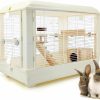 Small Animal BuliYumd | Buliyumd Guinea Pig Cage,House,Indoor Habitat Cage With Waterproof Plastic Bottom,Playpen For Small Pet Bunny, Turtle, Hamster Small Animal Leakproof, Chewproof White Acrylic