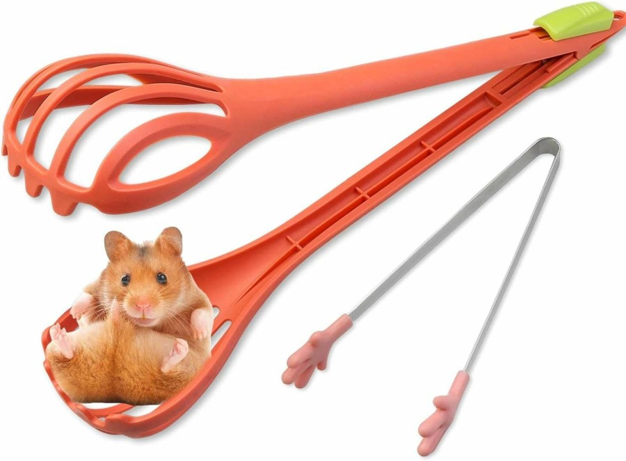 Small Animal FWUNYVN | Fwunyvn 2Pcs Anti-Bite Hamster Clips, Long Handle Hamsters Clamp And Small Feeder Clip, Hamster Accessories For Beginners, Quick Capture, Suitable For Hamsters, Guinea Pigs, Dutch Rabbits