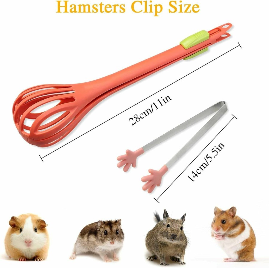 Small Animal FWUNYVN | Fwunyvn 2Pcs Anti-Bite Hamster Clips, Long Handle Hamsters Clamp And Small Feeder Clip, Hamster Accessories For Beginners, Quick Capture, Suitable For Hamsters, Guinea Pigs, Dutch Rabbits