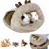 Small Animal HOMEYA | Homeya Guinea Pig Hideout, Small Animal Guinea Pig Bed Cuddle Cave Warm Fleece Cozy House Bedding Sleeping Cushion For Chinchilla Sugar Glider Rat Rabbit Cage Accessories Birthday Gift