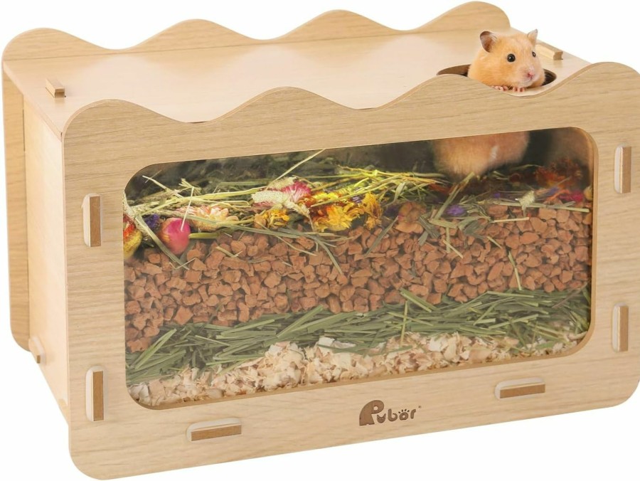 Small Animal Rubor | Rubor Hamster Digging Box Syrian Visible Hideout And Exploration House With Acrylic Transparent Board For Dwarf Gerbils Mice Degus Or Other Small Pets