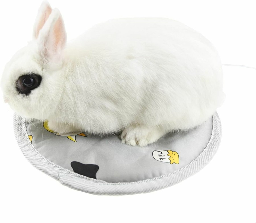 Small Animal Littledropet | Littledropet Rabbit Guinea Pig Heating Pad For Small Animal,Squirrel Hedgehog Chinchilla Bed Mat,Fire Retardant Chicks Chicken Heated Bed With Chew Resistant Steel Cord(Dia 12Inch, Grey)