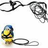 Small Animal ASOCEA | Asocea Bird Parrot Harness Leash Adjustable Anti-Bite Flying Training Rope Pet Outdoor Traction Lead For Budgerigar Lovebird Cockatiel Mynah Small Birds - Black