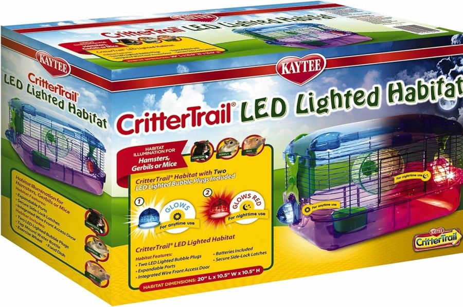 Small Animal Kaytee | Kaytee Crittertrail Led Lighted Habitat For Pet Hamsters, Gerbils Or Mice