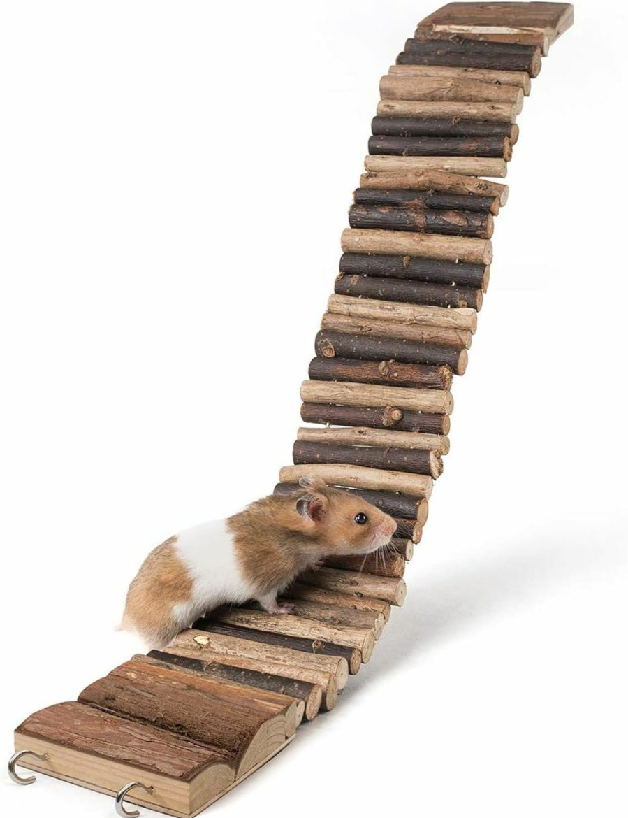 Small Animal Niteangel | Niteangel Hamster Suspension Bridge Toy - Long Climbing Wooden Ladder For Hamsters Mice Mouse Gerbils Sugar Glider Rat And Other Small Animals (25.6L X 2.8W)