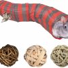 Small Animal Tfwadmx | Tfwadmx Rabbit Tunnel And Tube Collapsible Bunny Tunnel Toys Small Animal Acitivity Hideout With 3 Pack Chew Grass Ball For Guinea Pig Chinchilla Ferret Cat Hamster Rat