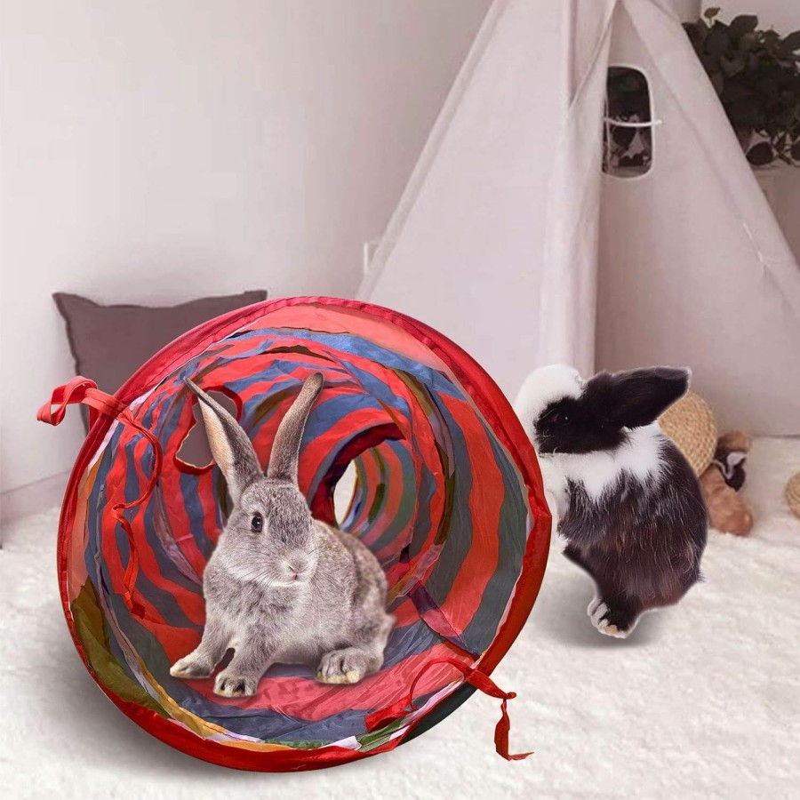 Small Animal Tfwadmx | Tfwadmx Rabbit Tunnel And Tube Collapsible Bunny Tunnel Toys Small Animal Acitivity Hideout With 3 Pack Chew Grass Ball For Guinea Pig Chinchilla Ferret Cat Hamster Rat