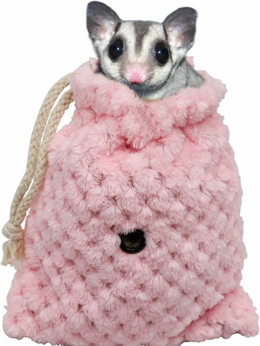 Small Animal Dnoifne | Dnoifne Sugar Glider Hanging Bed House, Sugar Glider Hamster Sleeping Pouch With Drawstring Design, Small Animals Hammock Cage Accessories, Cage Warm Sleep Bag For Squirrel Guinea Pig Birds Parrot