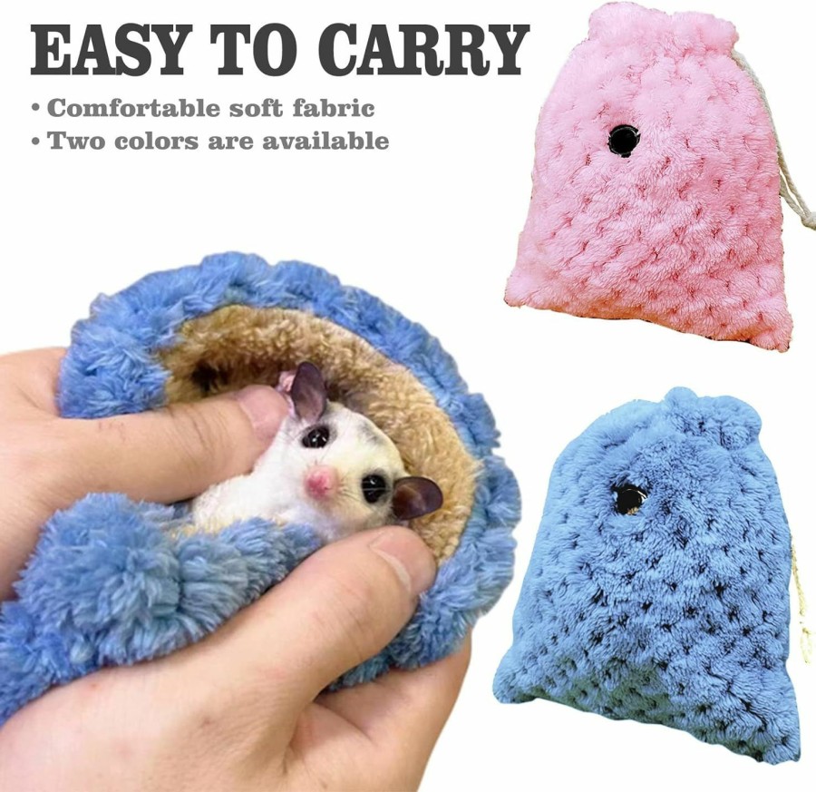 Small Animal Dnoifne | Dnoifne Sugar Glider Hanging Bed House, Sugar Glider Hamster Sleeping Pouch With Drawstring Design, Small Animals Hammock Cage Accessories, Cage Warm Sleep Bag For Squirrel Guinea Pig Birds Parrot