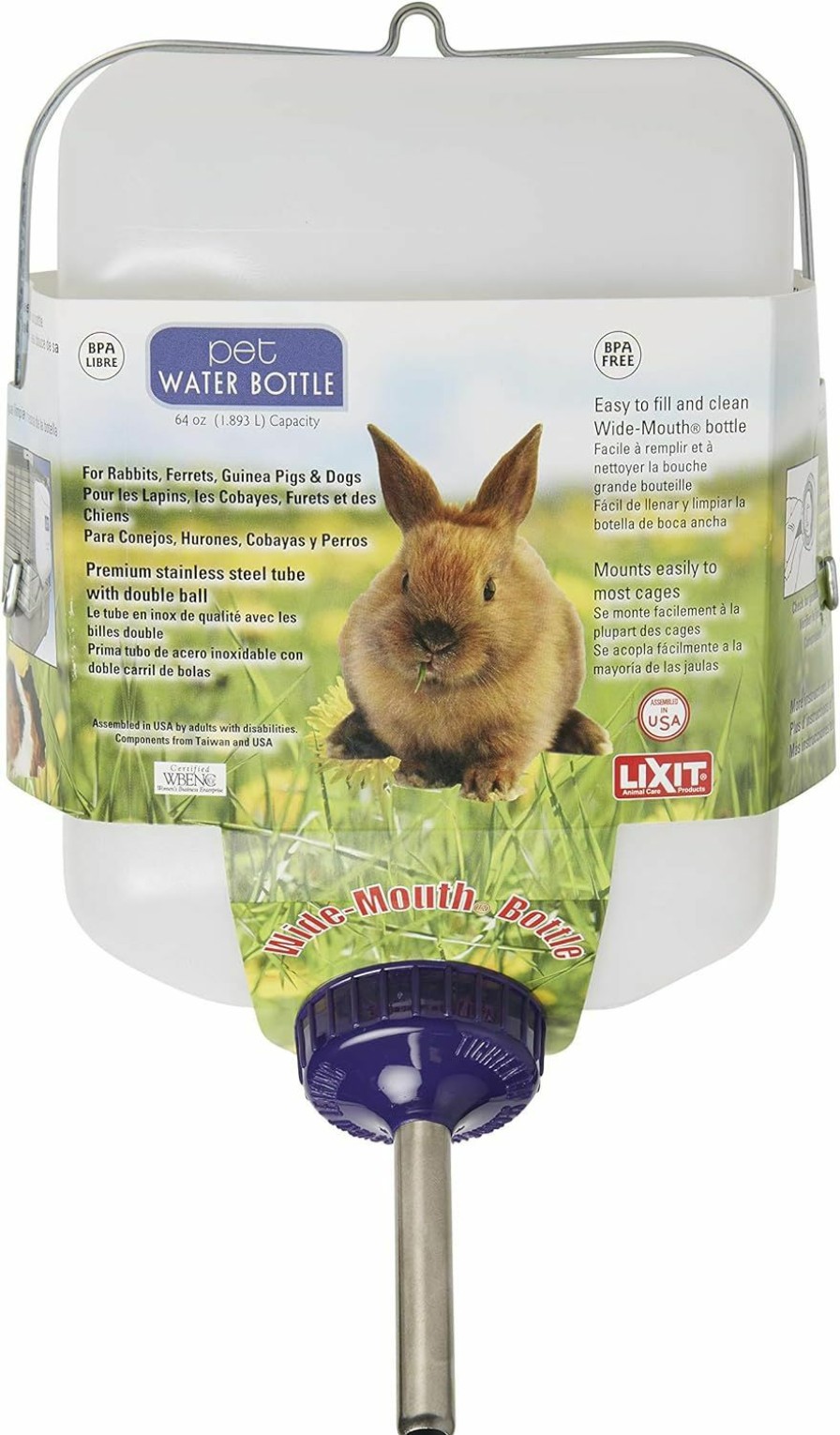 Small Animal Lixit | Lixit 64Oz / Half Gallon Weather Resistant Water Bottle For Rabbits And Other Small Animals. (Pack Of 2)