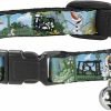 Small Animal Buckle-Down | Buckle-Down Breakaway Cat Collar - Olaf Garden Scenes - 1/2\" Wide - Fits 6-9\" Neck - Small