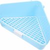 Small Animal generic | Triangle Potty Trainer For Rabbits - Plastic Corner Rabbit Litter Box Pet Pan For Baby Rabbit Chinchillas Small Guinea Pigs Ferrets Galesaurs - Blue