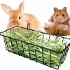 Small Animal KOTESLLOE | Hay Feeder For Rabbit, Guinea Pig, Bunny, Chinchilla, Heavy-Duty Metal Frame Hay Feeder, Small Animal Basket With Hook Metal Grass Holder Black