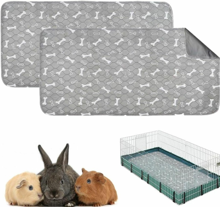 Small Animal Oncpcare | Oncpcare 2 Pack 47X24 Washable Guinea Pig Fleece Cage Liners Waterproof Guinea Pig Bedding For Cage Guinea Pig Cage Accessories Absorbent Pet Pee Pads For Rabbit Bunny Hamster Small Animals