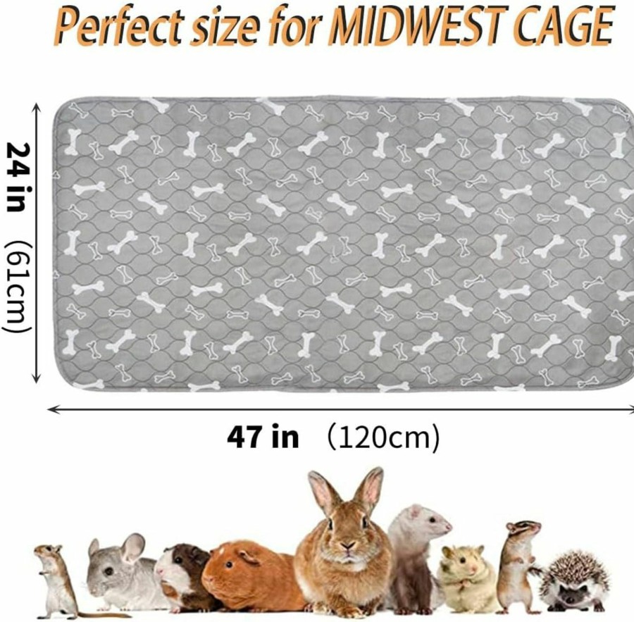 Small Animal Oncpcare | Oncpcare 2 Pack 47X24 Washable Guinea Pig Fleece Cage Liners Waterproof Guinea Pig Bedding For Cage Guinea Pig Cage Accessories Absorbent Pet Pee Pads For Rabbit Bunny Hamster Small Animals