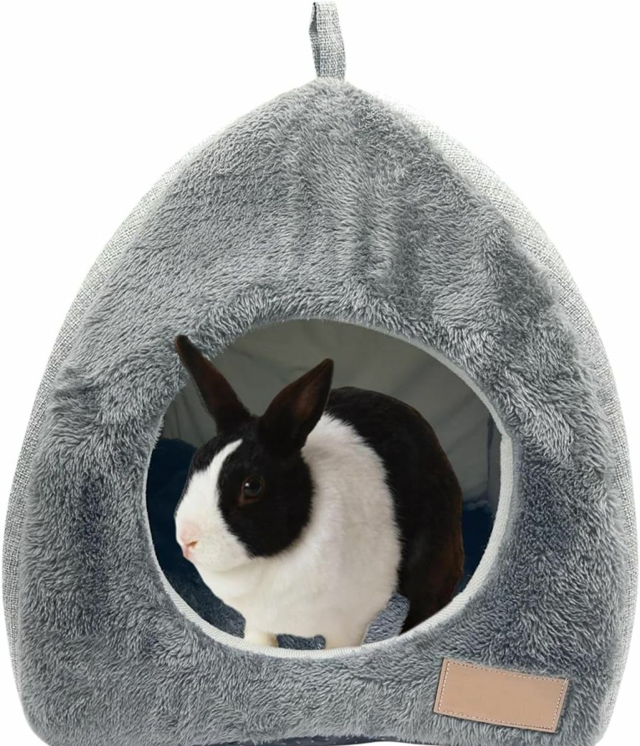 Small Animal Hamiledyi | Hamiledyi Warm Bunny Bed Cave Guinea Pig Hideout Bunny Winter House For Small Rabbits Guinea Pig Ferret Chinchilla Hedgehogs (12.6''X12.6''X13.8''). (Small)