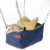 Small Animal HardcorePet | Sugar Glider Pouch, Small Animals Warm Plush Triple Bunkbed,Hamster Hanging Hammock Bed Hideout, Dwarf Hamsters Beds Cage Accessories Toys For Gerbils And Fancy Rat(Yellow)