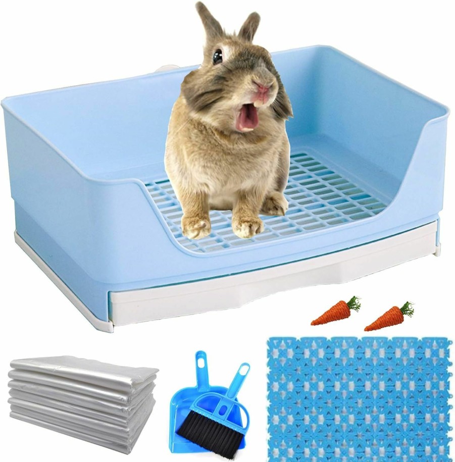 Small Animal Hamiledyi | Hamiledyi Large Rabbit Litter Box Trainer, Pet Litter Pan Trainer With Drawer Corner Bigger Pet Pan Rabbit Cage Mat Toilet Box For Bunny,Adult Guinea Pigs Chinchilla Ferret Hedgehog Small Animals