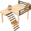 Small Animal Estink | Hamster Climb Platform Kit, Multipurpose Wooden Hamster Playing Activity Platform Small Hamster Activity Playground Climb Platform With Climbing Ladder For Eating Playing Resting