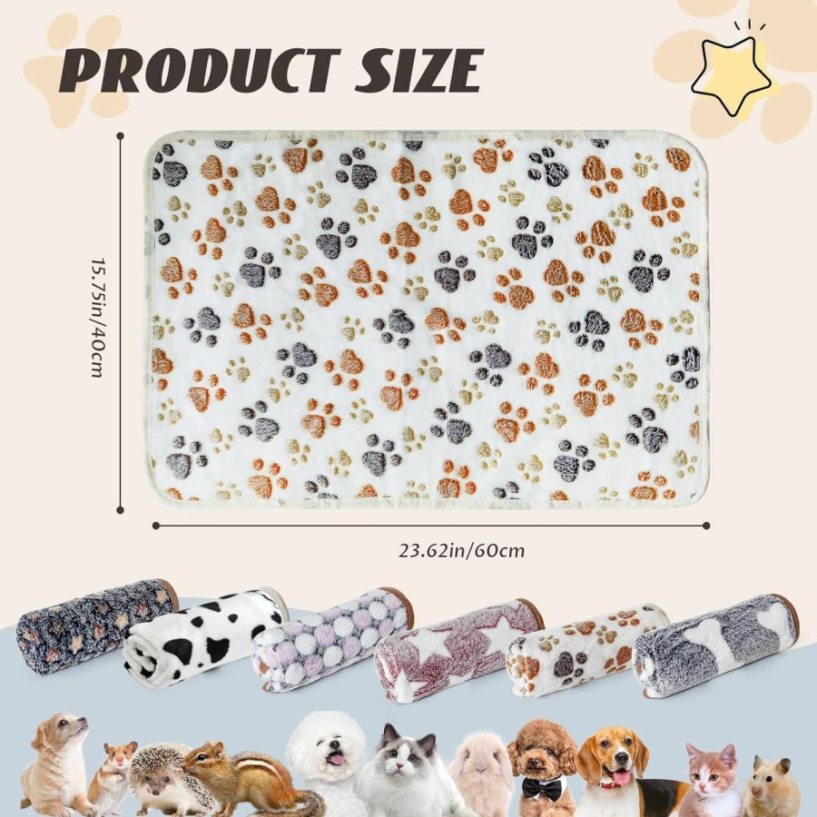 Small Animal YedsIntu | 6 Pcs Absorbent Guinea Pig Blankets Washable Small Animal Fleece Bedding Waterproof Cage Liners Reusable Pet Pee Pad Sleep Mat Pad Cover For Hamster Ferret Rabbit Chinchilla Hedgehog (16\"X24\")