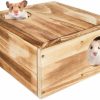 Small Animal veelleen | Veelleen Wooden Guinea Pig Hideout, Hedgehog Bed, Cave Bed For Small Animals Like Guinea Pigs, Hedgehogs, Ferrets, Dwarf Rabbits, Rats, Bunnies, Chinchillas And Syrian Hamsters