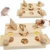 Small Animal MUYG | Muyg 2 Pcs Small Animals Wooden Enrichment Foraging Toy, 6 In 1 Guinea Pig Interactive Treat Dispenser Funny Toys Hide Treats Puzzle Snuffle Game For Rats Hamster Rabbit Gerbil Bunny