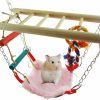 Small Animal Litewoo | Hamster Suspension Bridge Rat Bridge With Ladder Toy Wooden Hanging Swing Bed House Hammock For Bird Parrot Squirrel Hamster Guinea Pigs Mice Cage Toy (Color Random)