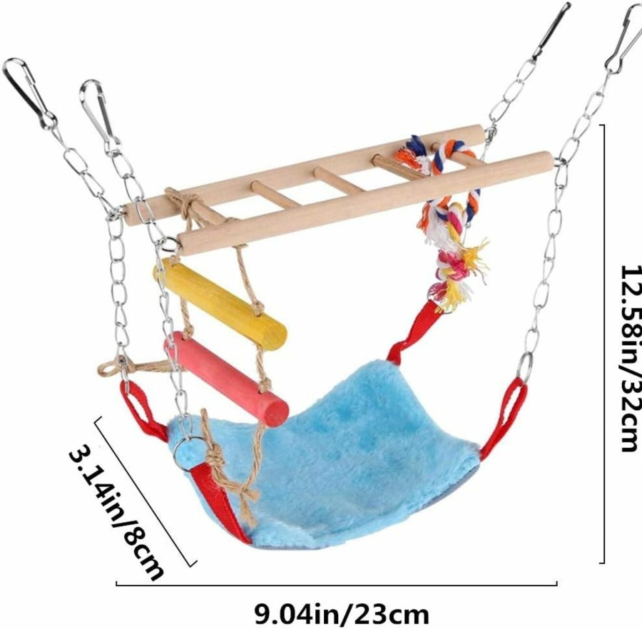 Small Animal Litewoo | Hamster Suspension Bridge Rat Bridge With Ladder Toy Wooden Hanging Swing Bed House Hammock For Bird Parrot Squirrel Hamster Guinea Pigs Mice Cage Toy (Color Random)