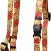 Small Animal Yellow Dog Design | Yellow Dog Design Leather Rose Red Roman Style H Fabric Dog Harness, X-Large/1\" Wide