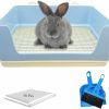 Small Animal BNOSDM | Bnosdm Extra Large Rabbit Litter Box With Tray Plastic Rabbit Corner Litter Pan Kit Small Animal Toilet Potty Trainer For Cage For Adult Guinea Pigs Ferrets Chinchillas Blue