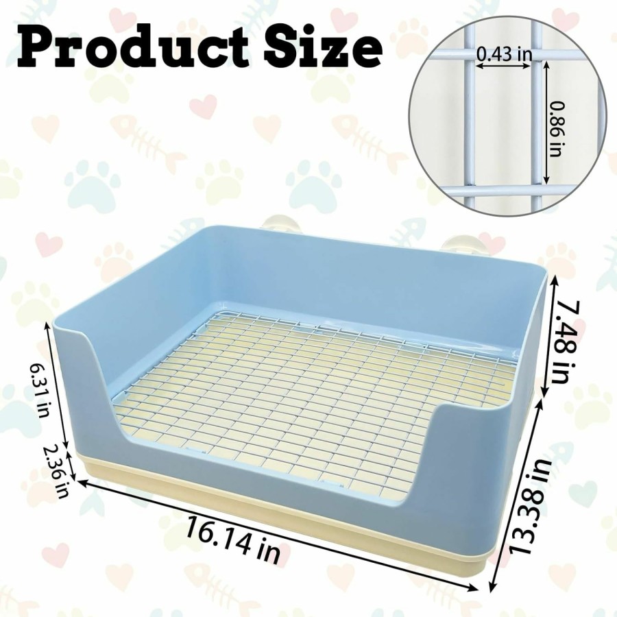 Small Animal BNOSDM | Bnosdm Extra Large Rabbit Litter Box With Tray Plastic Rabbit Corner Litter Pan Kit Small Animal Toilet Potty Trainer For Cage For Adult Guinea Pigs Ferrets Chinchillas Blue