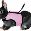 Small Animal POPETPOP | Popetpop Adjustable Pet Rabbit Bunny Harness And Leash - Soft Small Pet Outdoor Walking Running Harness With Lead - Small Animal Accessories - Size Xl (Pink)