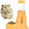 Small Animal LPET | Hamster Automatic Water Bottle Drinking Feeder Dispenser Bottle 80Ml With Food Feeder Station Bowl Pet Container For Small Animals(Yellow)