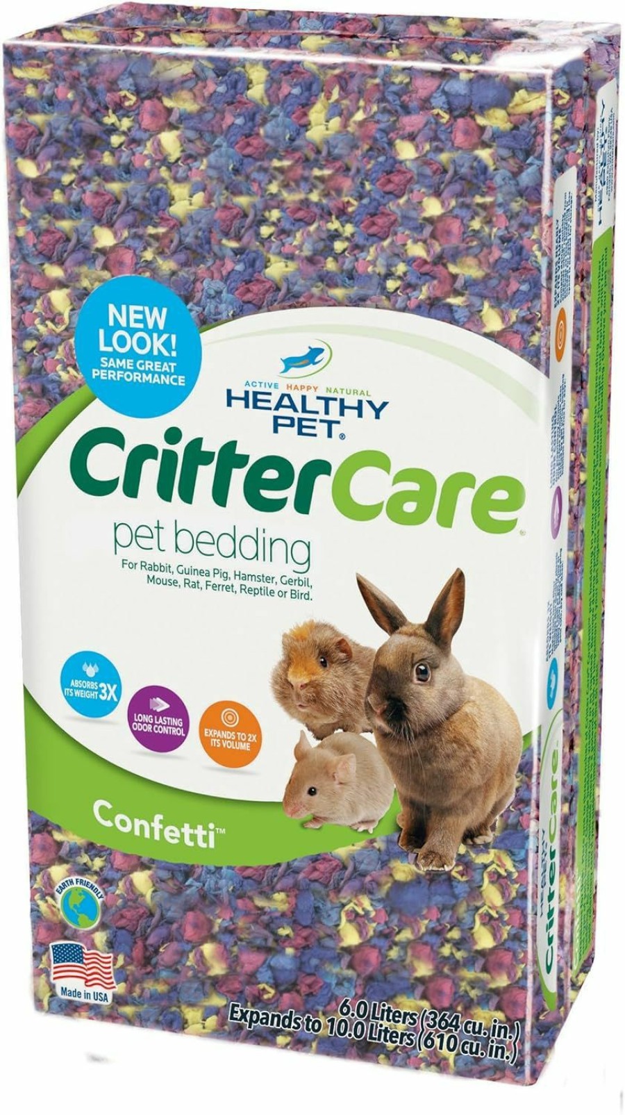 Small Animal Healthy Pet | Small Animal Bedding - 10 Liter, Confetti