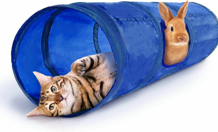 Small Animal SunGrow | Sungrow Cat & Bunny Tunnel For Indoors, Connect Cat Tree, Hideaway Toys & Accessories Encourage Exercise For Dwarf Rabbits, Ferrets, Kitty, Guinea Pig,