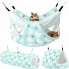 Small Animal Tiibot | Tiibot 3 Pieces Small Pet Cage Accessories Small Pet Cage Hammock Hanging Tunnel And Bed Hideout Set Guinea Pig Cage Bedding Hanging Bed Cage And Hideout Tunnel For Hamster Squirrel Rabbit