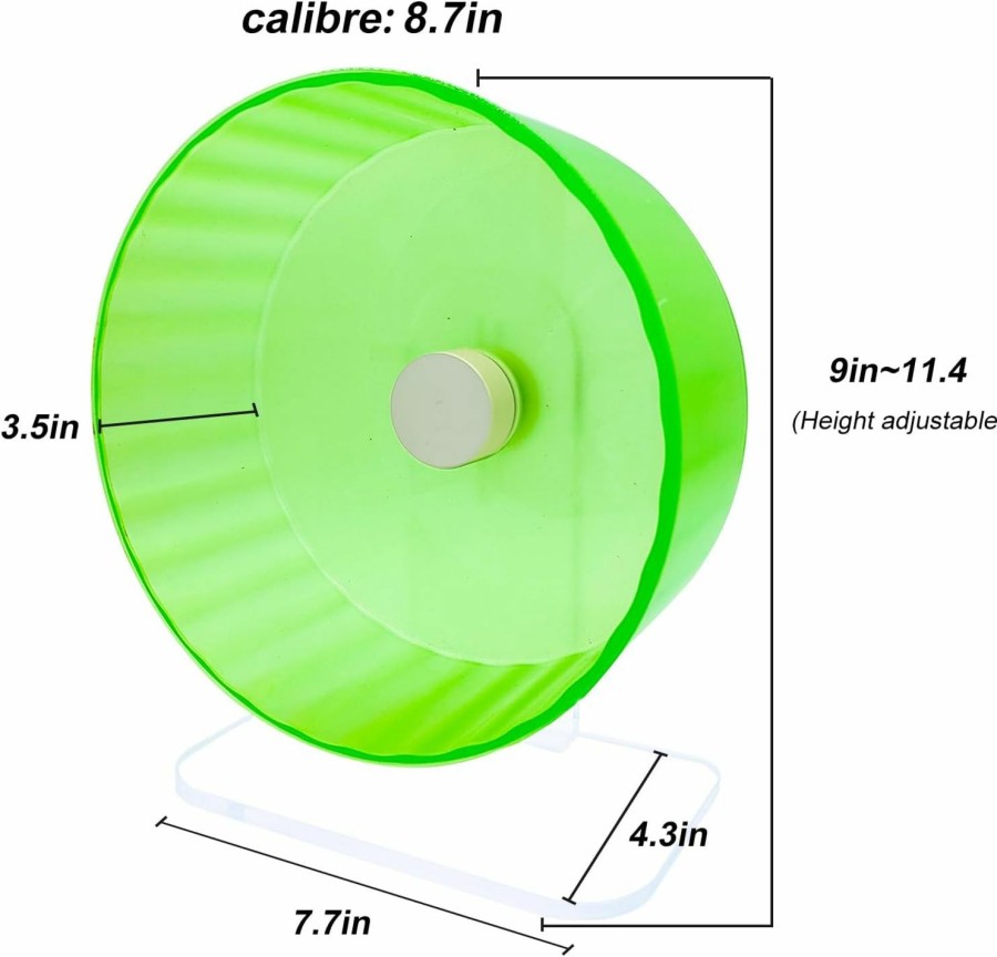 Small Animal caichuxiye | Silent Hamster Exercise Wheels,Glow In The Dark Hamster Running Wheel, 8.7 Inch Small Animals Running Wheels,Height Adjustable Suitable For Dwarf Hamsters, Guinea Pigs,Hedgehogs, Or Other Small Pets.