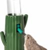 Small Animal BUCATSTATE | Bucatstate Cactus Ceramic Leakproof Hamster Water Bottle With Holder Water Feeder For Small Animals Syrian Dwarf Hamsters Gerbils Mice Rats Degus Small Pet Rodents (Green)