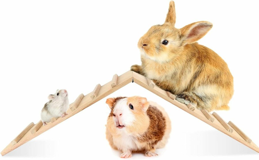 Small Animal YUEPET | Yuepet Small Animal Wooden Cage Bridge Guinea Pig Habitat Ramp Over Nature Climbing Ladder Toy For Rabbit Hamster Bunny Ferret Squirrel Hedgehog Chinchilla Rat Gerbils Mouse