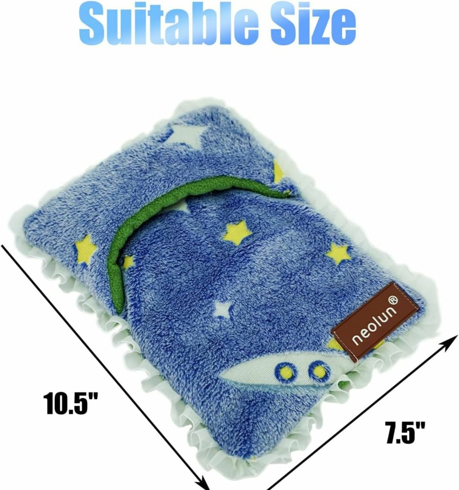 Small Animal neolun | Neolun Rabbit Bunny Bed Guinea Pig Bed Noctilucent Mats Plush Bunny Pad Mats Small Animal Dog Cat Bed Dog Crate Kennel Pad Mat Hamster Cozy Dog Bed Mat For Small Animal(Blue)