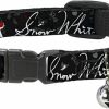 Small Animal Buckle-Down | Buckle-Down Breakaway Cat Collar - Snow White Apple Poses/Butterflies Black/Gray/Red - 1/2\" Wide - Fits 9-15\" Neck - Large