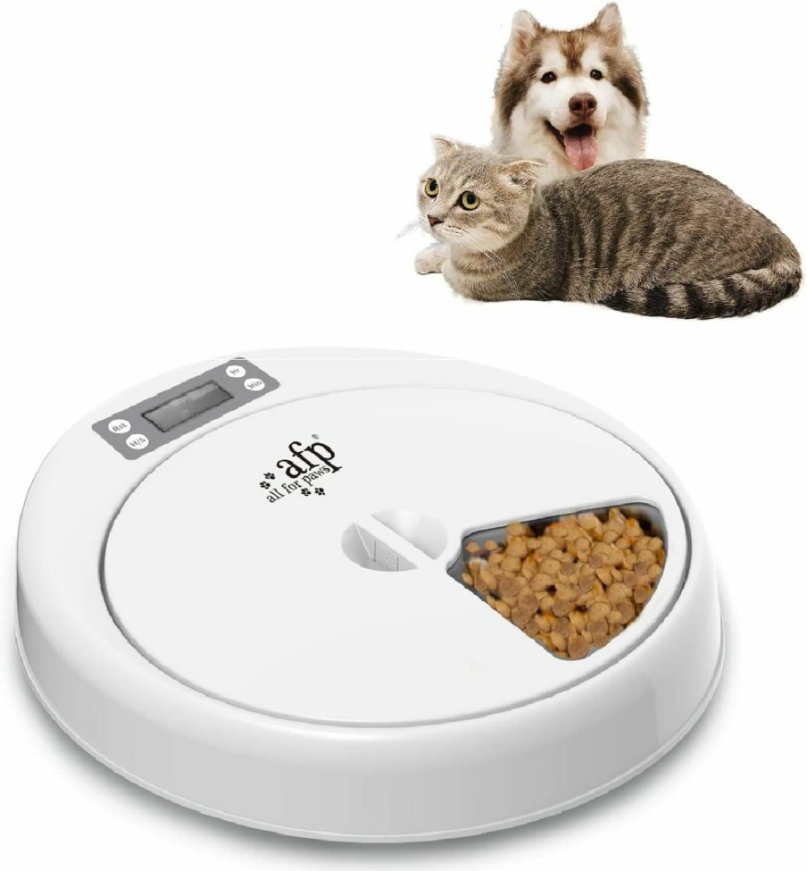 Small Animal ALL FOR PAWS | All For Paws Automatic Cat Feeders,5 Meal Automatic Dog Feeder,Cat Food Dispenser With Programmable Timer,Automatic Pet Feeder For Dry And Wet Food